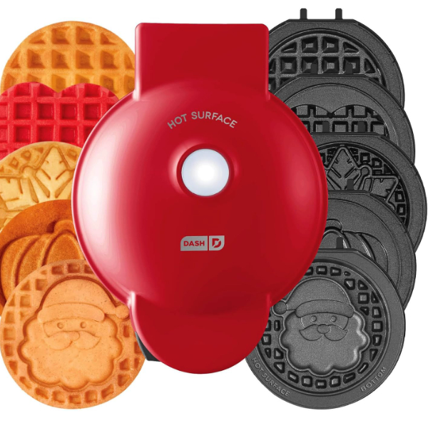 multiple waffle iron tray options Santa snowflake pumpkin heart combo