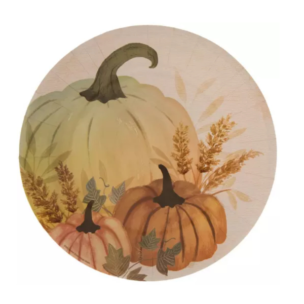 Thanksgiving Plates in pumpkin motif