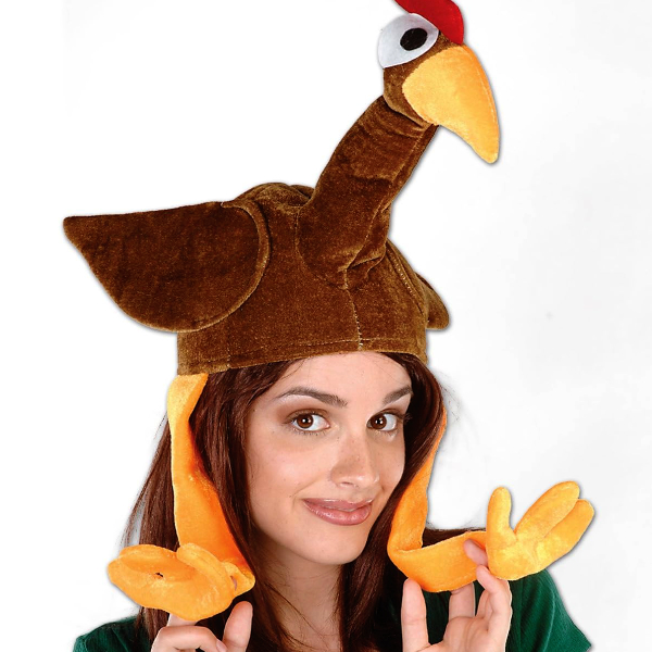 Beistle Plush Gobbler Turkey Hat brown color