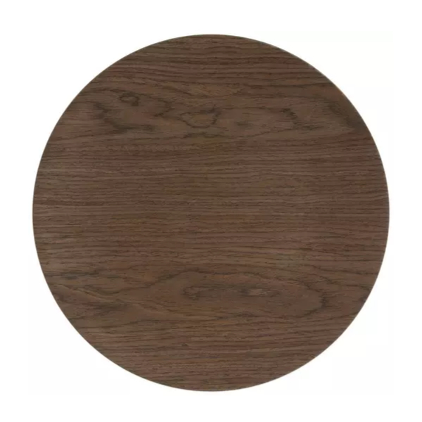 brown woodgrain charger plate round