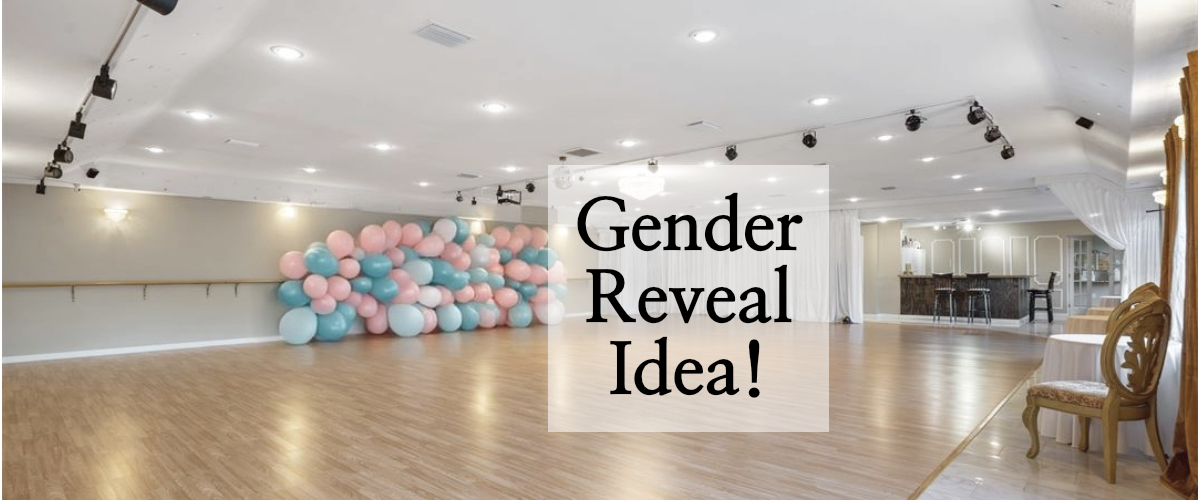 gender reveal large balloon wall idea