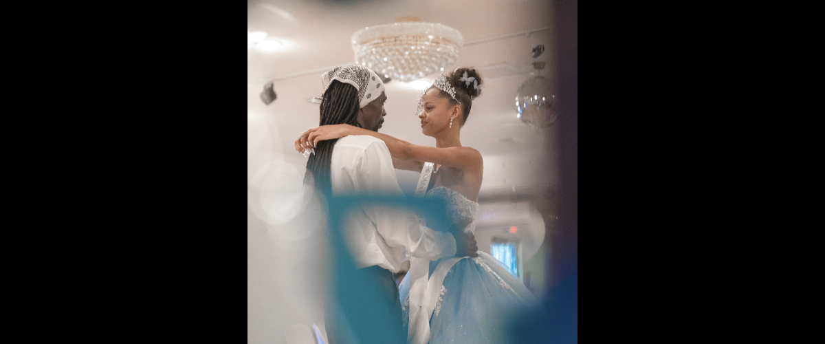 sweet 16 party dancing under the crystal chandelier