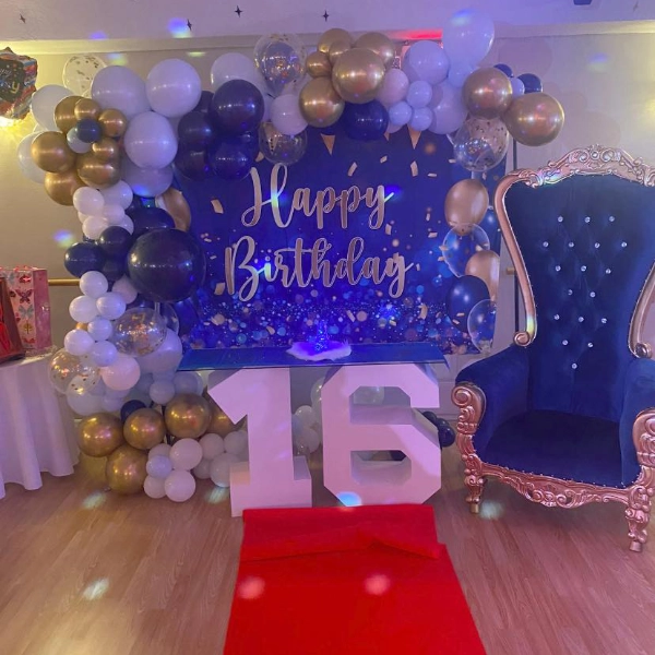 royal purple sweet 16 party decorations