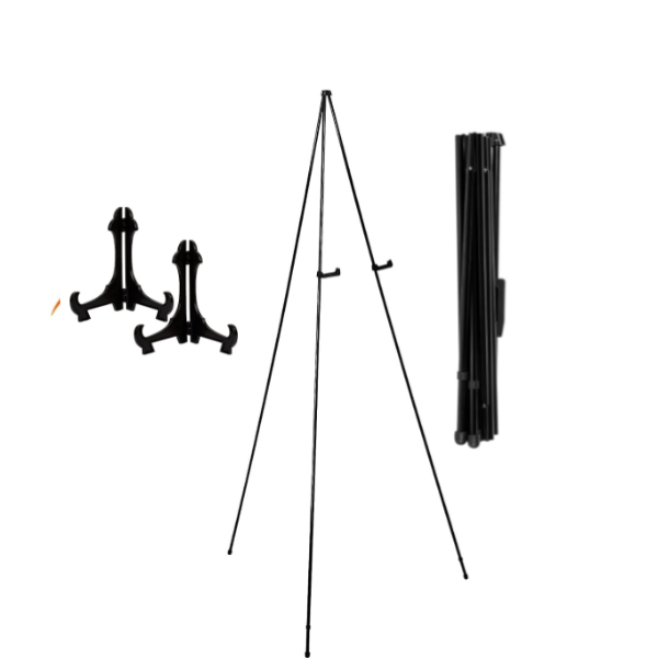 black easel display stand