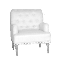 classic tufted white arm chairs