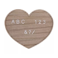 Wood shaped heart letter board sign